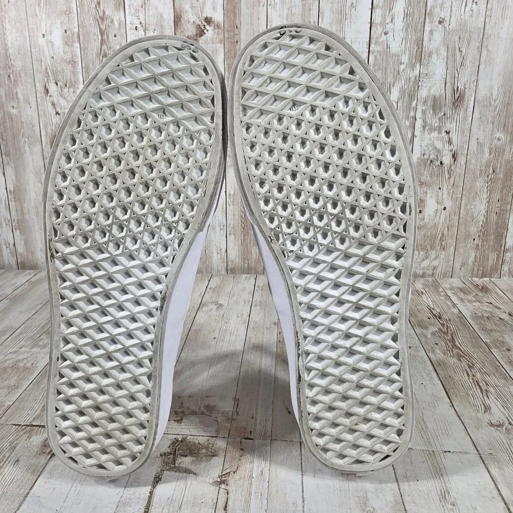 Vans Authentic Striped Canvas Sneakers Cream Rose Gold Womens 10 Mens 8.5 721454